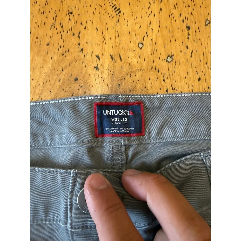 New UNTUCKit 5-Pocket Pant 38x32 Straight Fit Charcoal Grey Mens Cotton Stretch